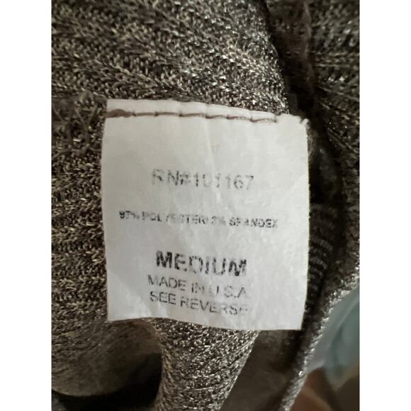 Kim & Cami size M gold metallic dolman sleeve blouse slinky shimmer short slv - Picture 3 of 7